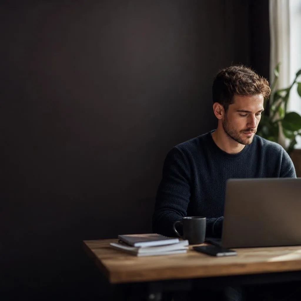 A cohort member building at a bright, focused desk setup
